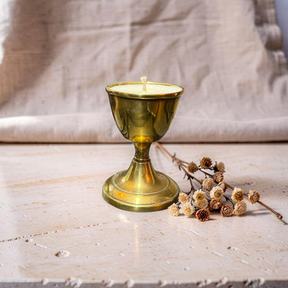 Brass Egg Cup Candles - Wild Honey Tobacco