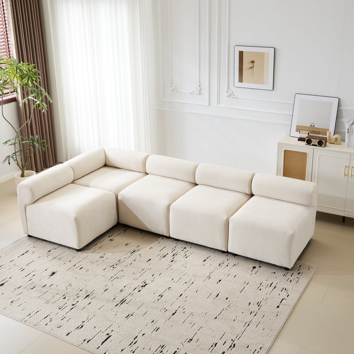 Evelyn Modular Chenille Sectional Sofa, 78- to 114-Inch Configurations