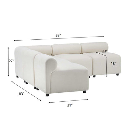 Evelyn Modular Chenille Sectional Sofa, 78- to 114-Inch Configurations