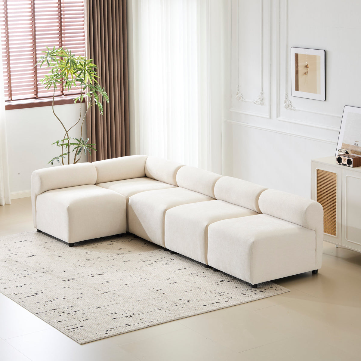Evelyn Modular Chenille Sectional Sofa, 78- to 114-Inch Configurations