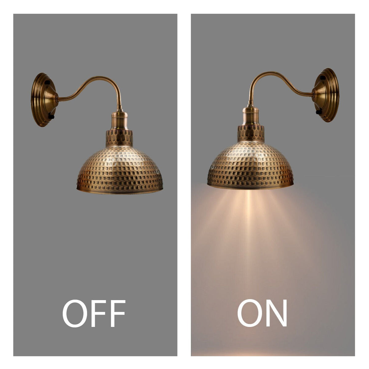Copper Wall Lights E27 Brass Hammered Metal Indoor Scone ~3677-3
