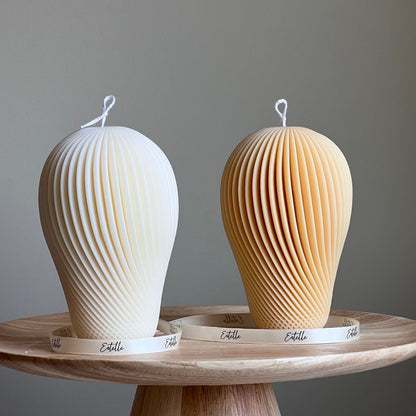 Spiral Sculptural Pillar Candle