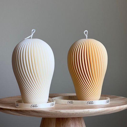 Spiral Sculptural Pillar Candle