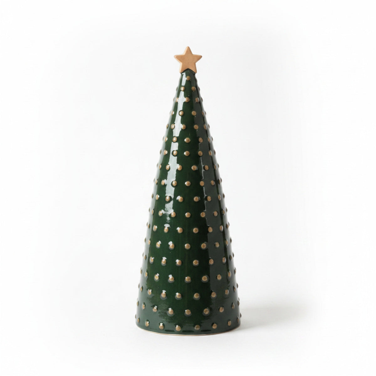 Ceramic Green Pimpled Christmas Tree Medium