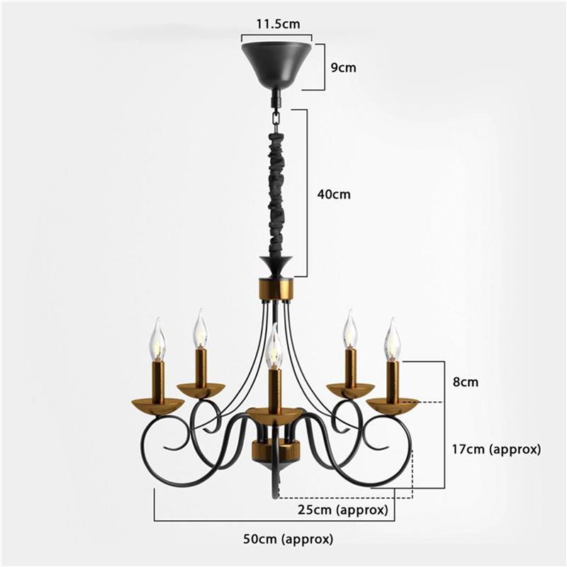 Traditional Wrought Iron Chandelier 5 Light Scrollwork E14 Fitting ~4997