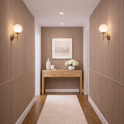 Large Fluted Wall Panels in Biscuit - 240cm x 60cm