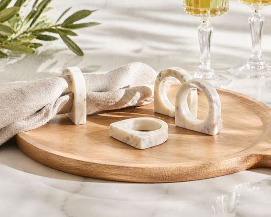 Bree Polished Marble Napkin Rings