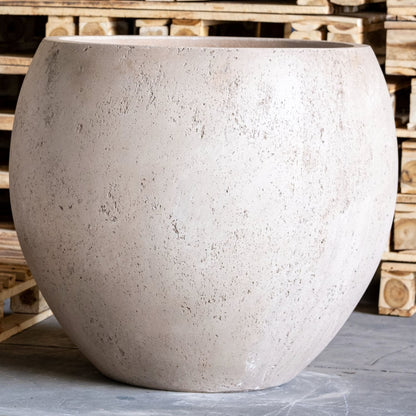Orbello | Set Of 3 - Truffle – Concrete Sphere Planter Set – Round Orbs Plant Pot Nest
