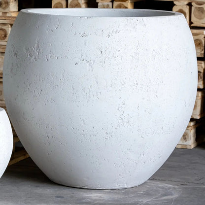 Orbello | White Mist –  22cm Concrete Sphere Planter – 3L Round Plant Pot