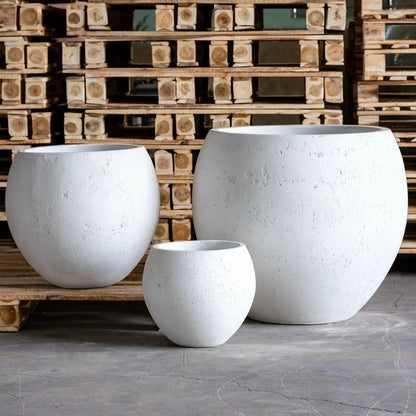 Orbello | White Mist –  22cm Concrete Sphere Planter – 3L Round Plant Pot