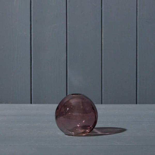 Amethyst Globe Glass Vase