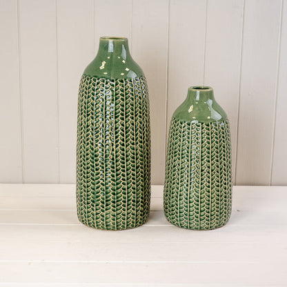 Green Ceramic Vase BD14 x H28.5cm