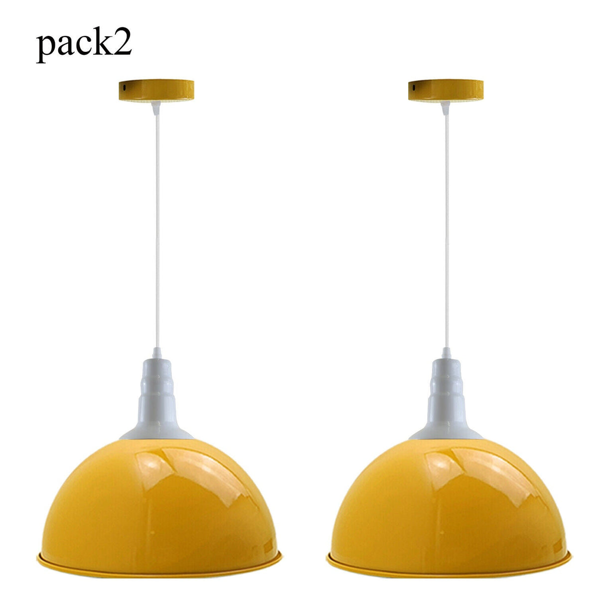 Industrial Dome Pendant Light 40cm E27 Yellow  ~ 5709