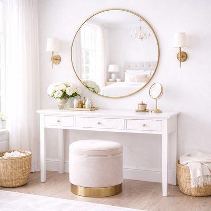 Rei - Extra Large Round Gold Metal Circle Mirror - 120cm x 120cm