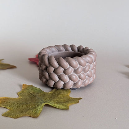 Knitted style cosy tealight candle holders