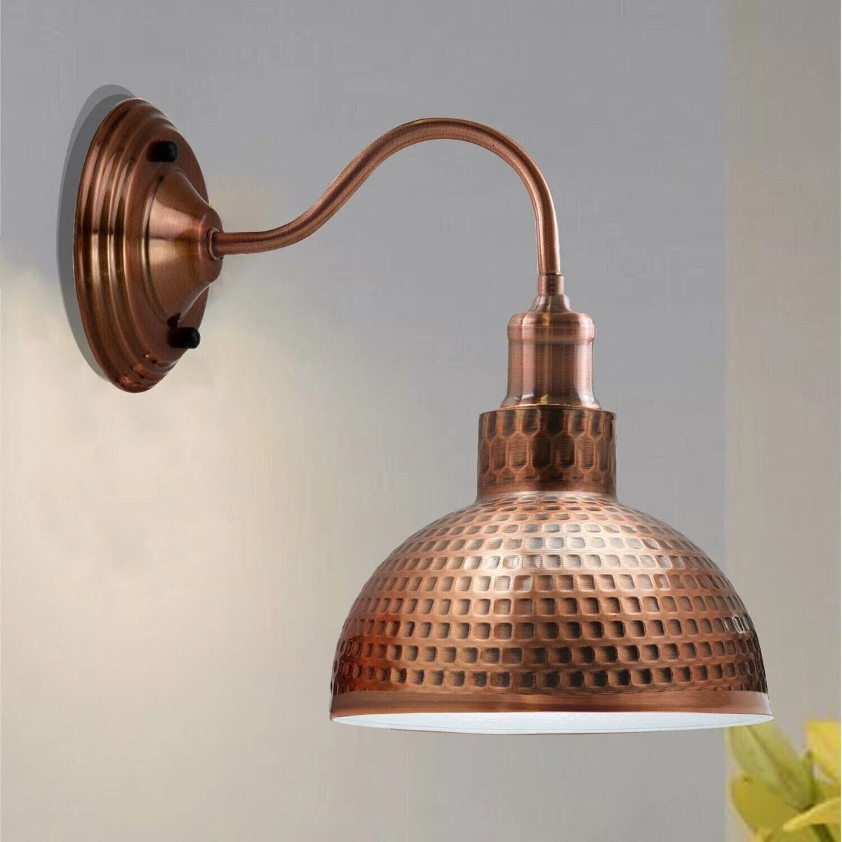 Copper Wall Lights E27 Brass Hammered Metal Indoor Scone ~3677-4