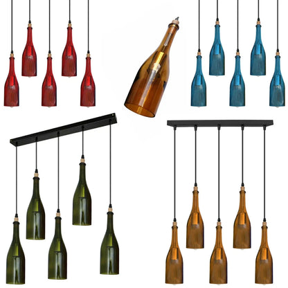 Industrial Wine Bottle Cluster Pendant Light 5 Head E27~2205