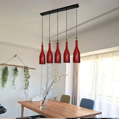 Industrial Wine Bottle Cluster Pendant Light 5 Head E27~2205