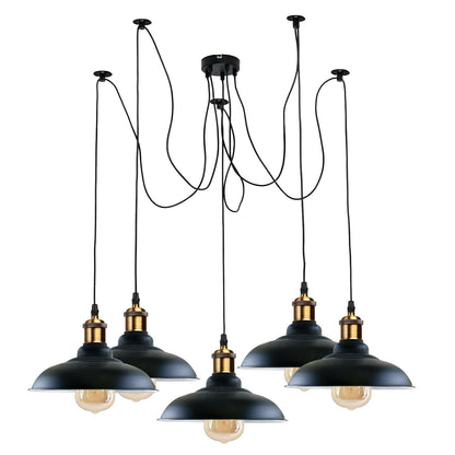 Industrial Spider Adjustable Multi Arm Pendant Light 5-Light E27~3399