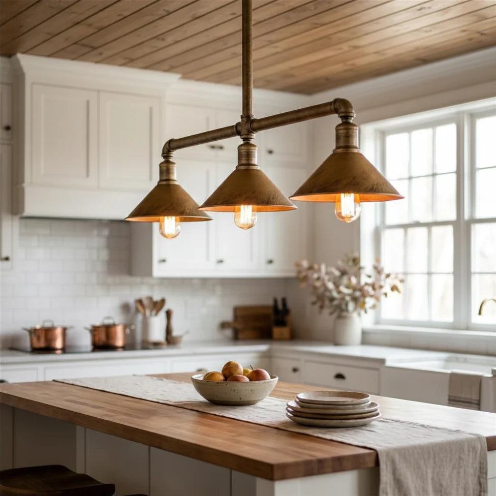 3 Light Kitchen Ceiling Light Steampunk Light Fixture ~ 3526