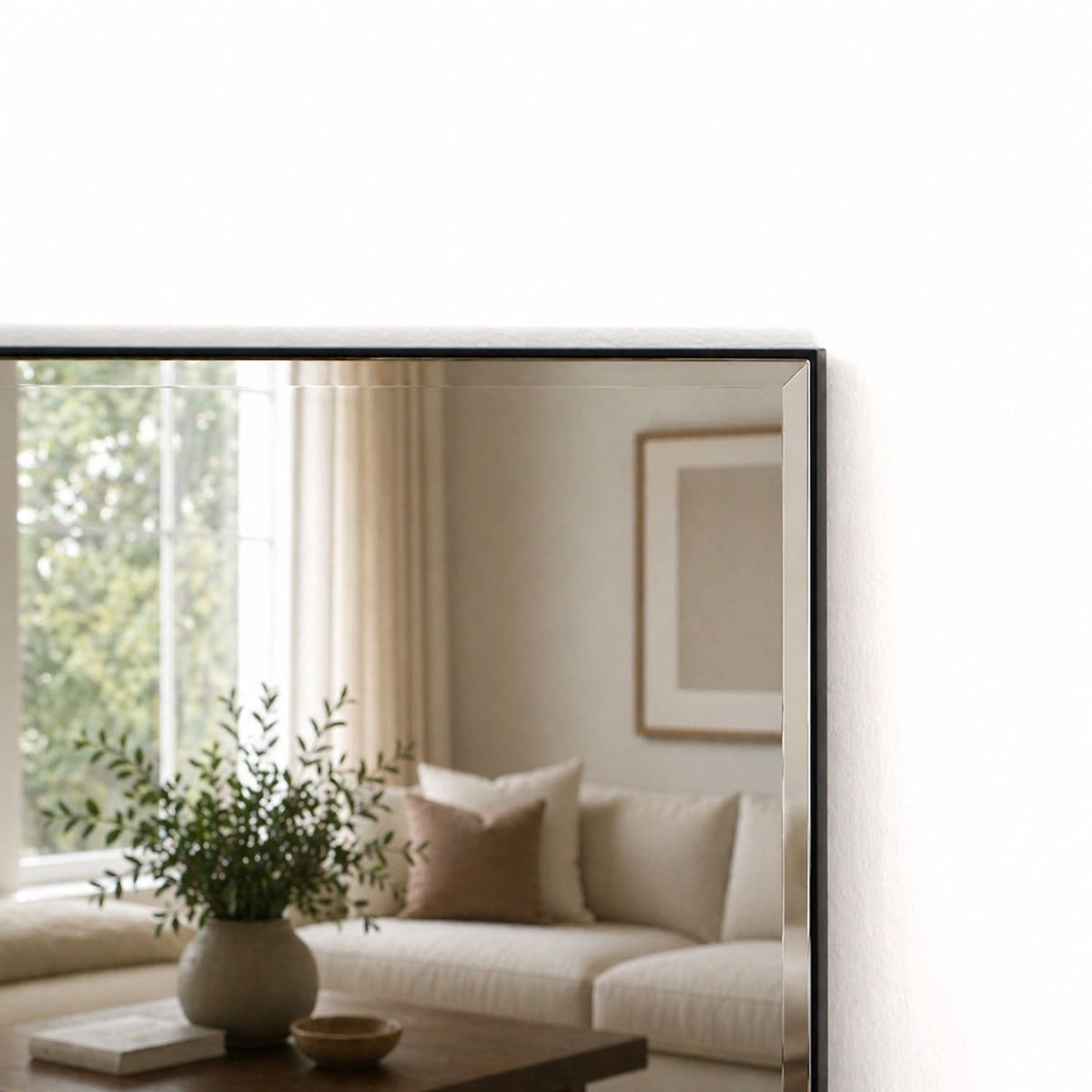 Takara - Full Length Beveled Edge Frameless Metal Rectangle Mirror - 200cm x 120cm