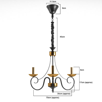Traditional Wrought Iron Chandelier 5 Light Scrollwork E14 Fitting ~4997