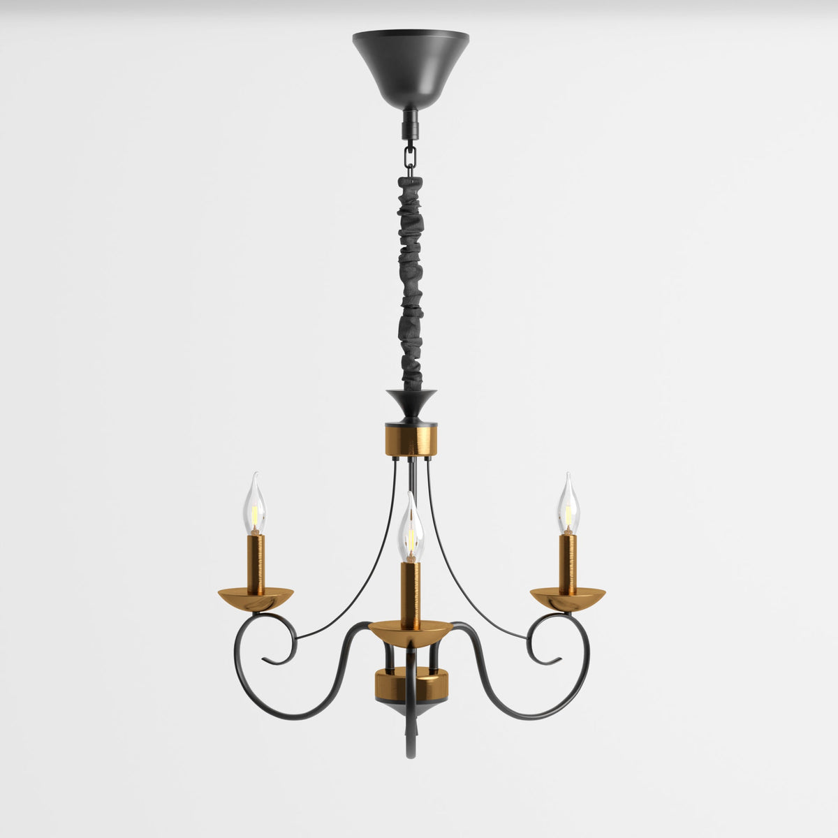 Traditional Wrought Iron Chandelier 5 Light Scrollwork E14 Fitting ~4997