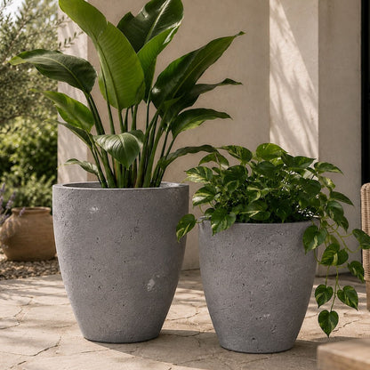 Vessara | Set Of 2 - Onyx Dusk – Concrete Vase Planter Set – Vase Plant Pot Nest