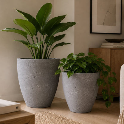 Vessara | Set Of 2 - Onyx Dusk – Concrete Vase Planter Set – Vase Plant Pot Nest