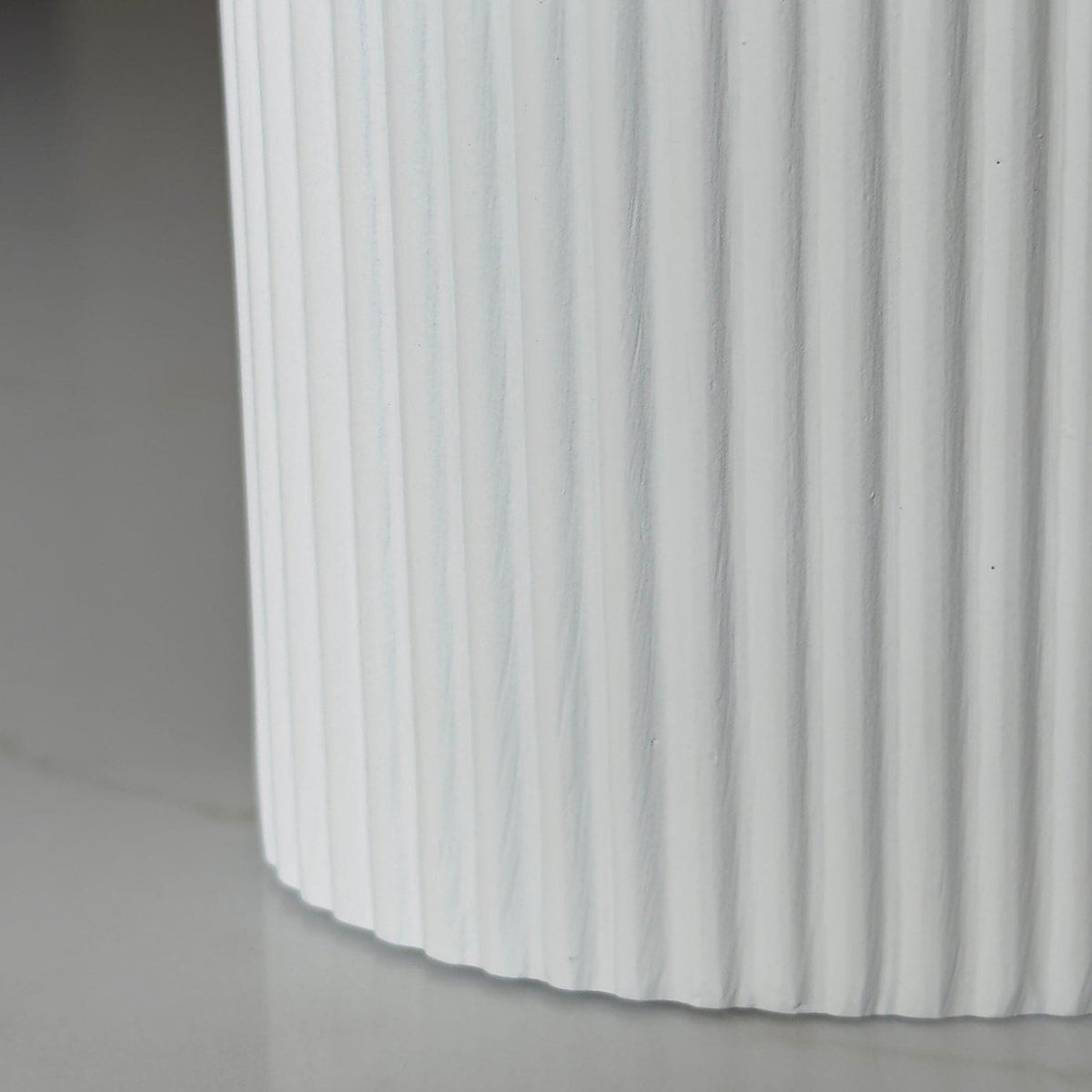 Flutini | White Fluted Oval Stone Resin Indoor Plant Pots (2 Pot Set)